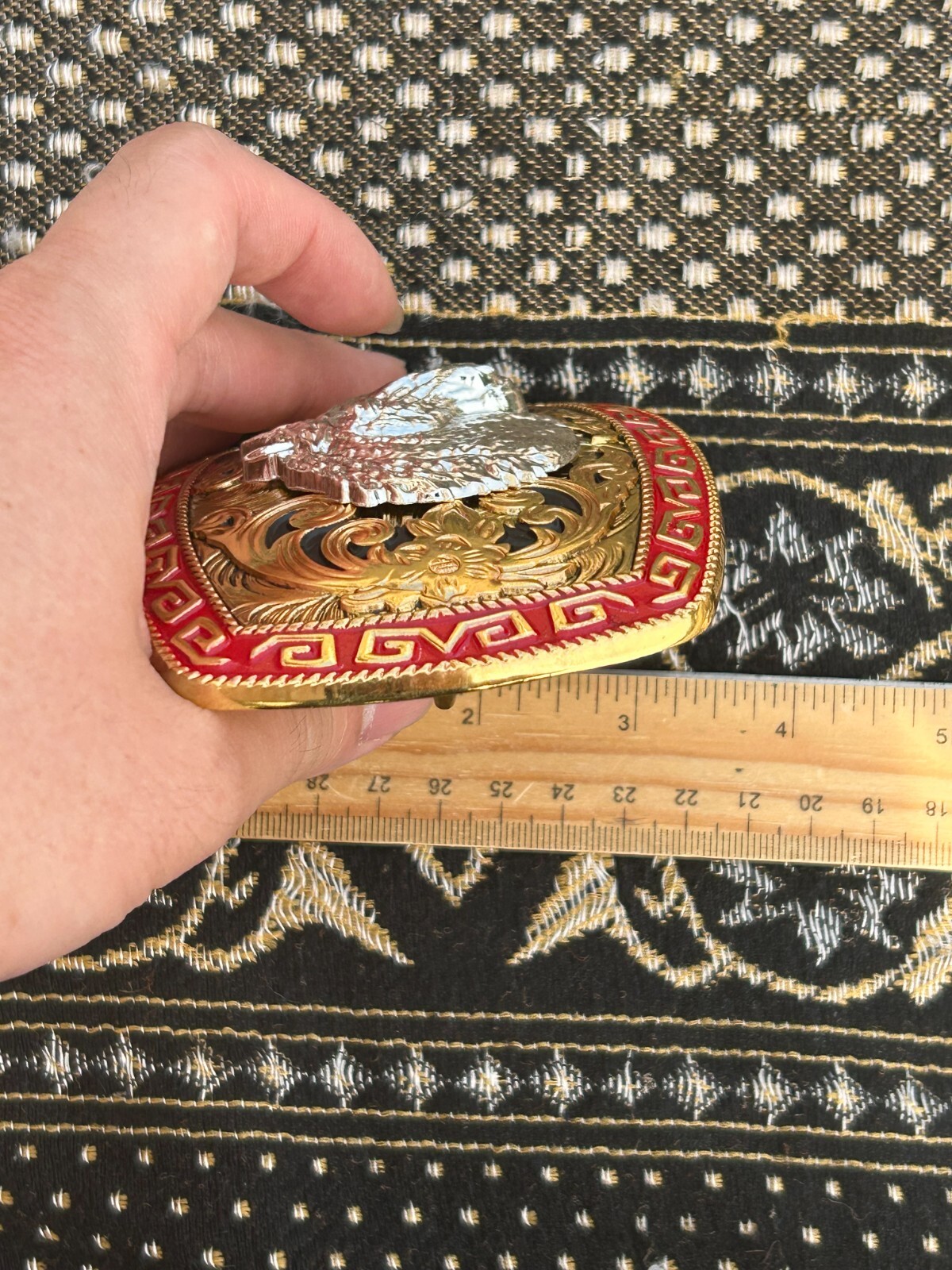 Western Buckle Gold Silver Red Horse Head Buckle Cowboy 2 » Hebillas Vaqueras