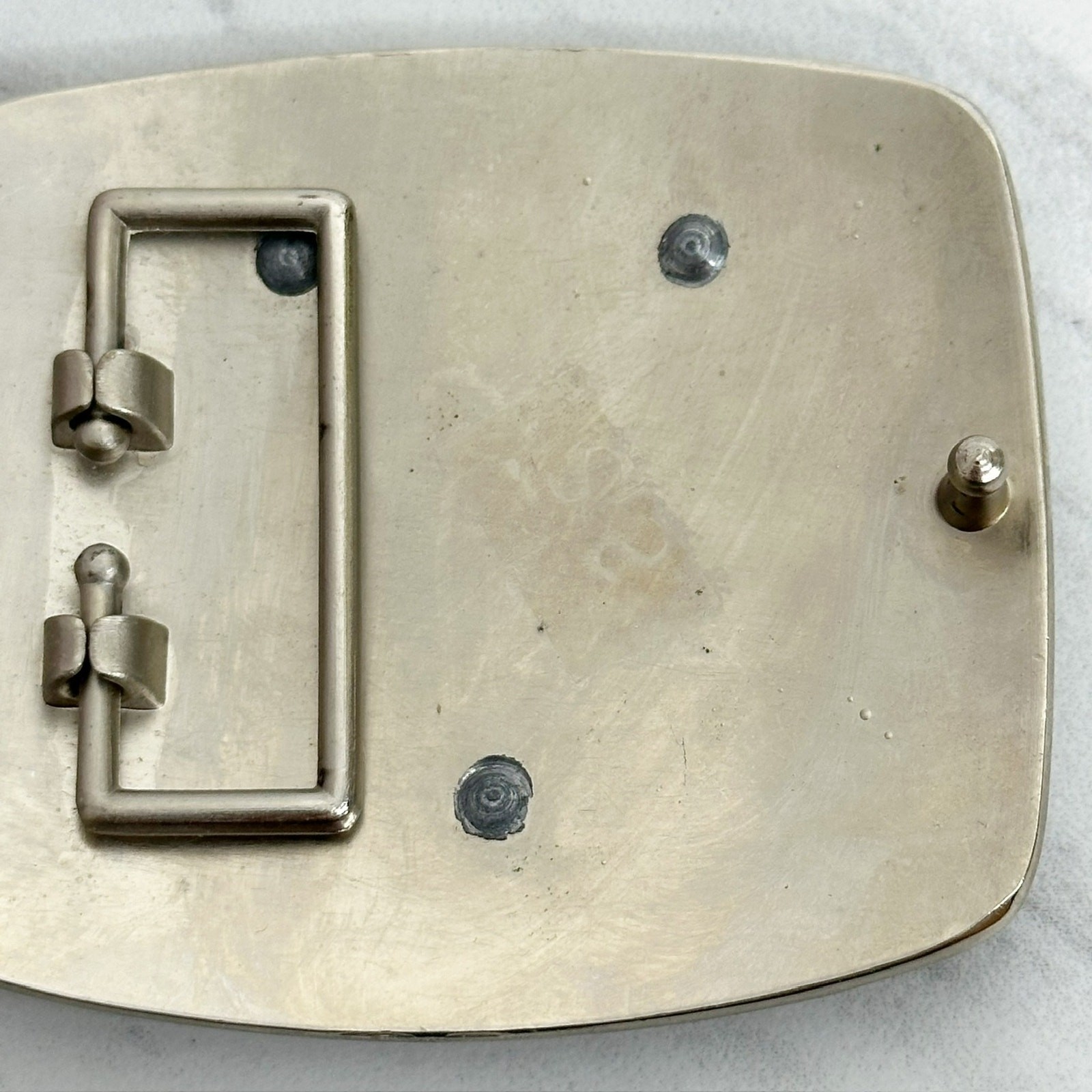 U Letter Initial Monogram Silver Tone Belt Buckle