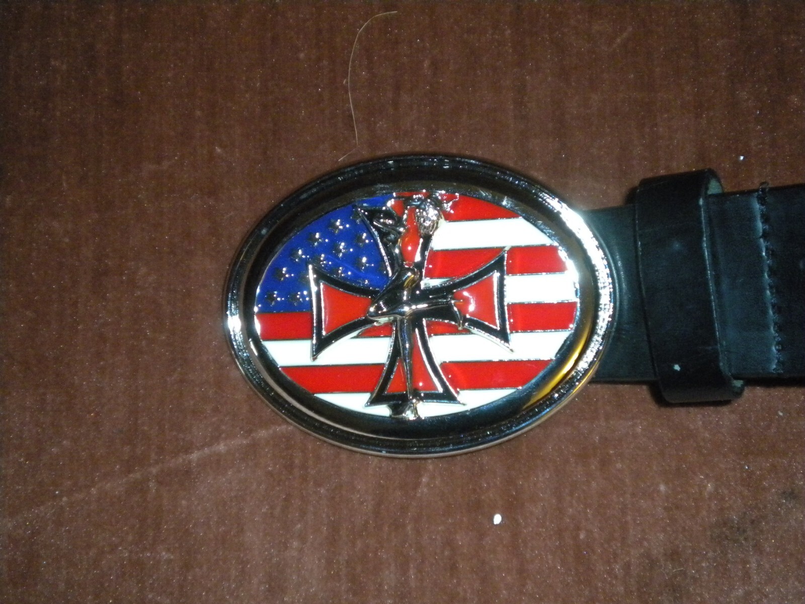 NEW FASHION SILVER BUCKLE WITH THE AMERICAN FLAG AND A SEXY GIRL ONLY BUCKLE