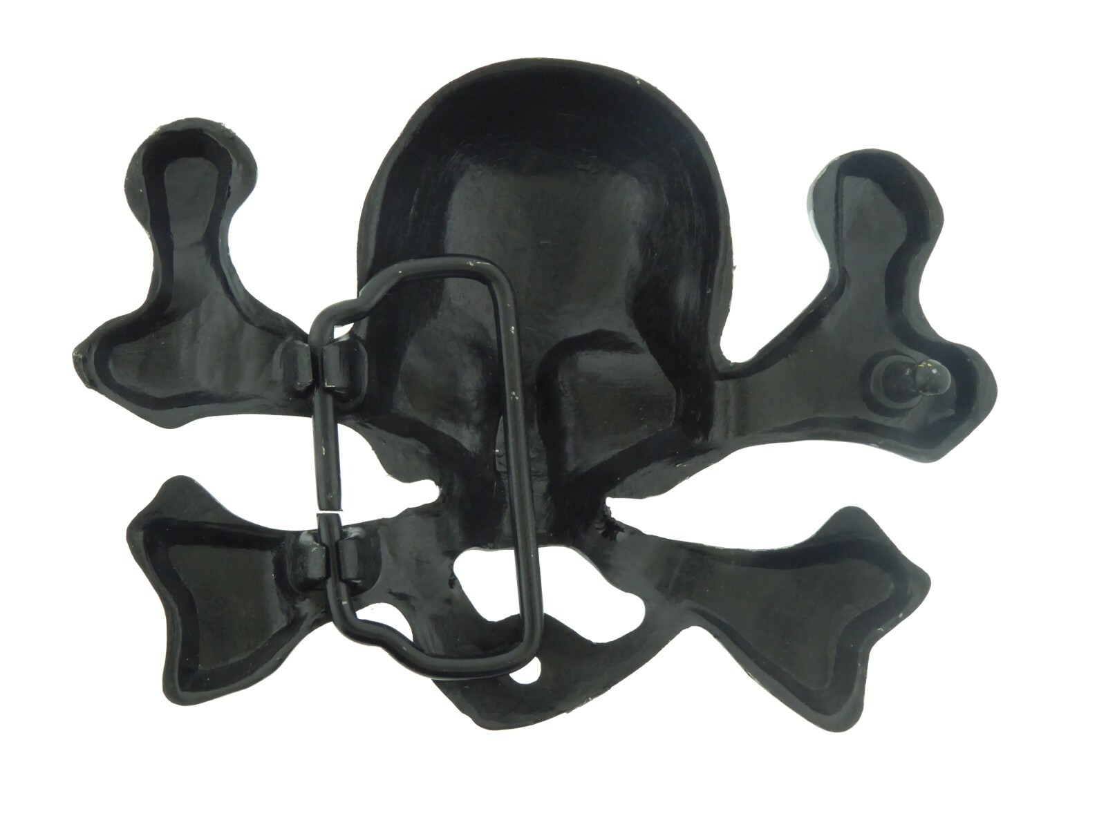Skull Crossbones Belt Buckle Grey Metal Gothic Tattoo Halloween Costume Tribal