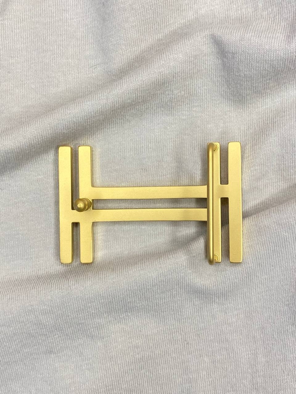H 32mm 1.25` Belt Buckle Gold Tone Double H Replacement Buckle