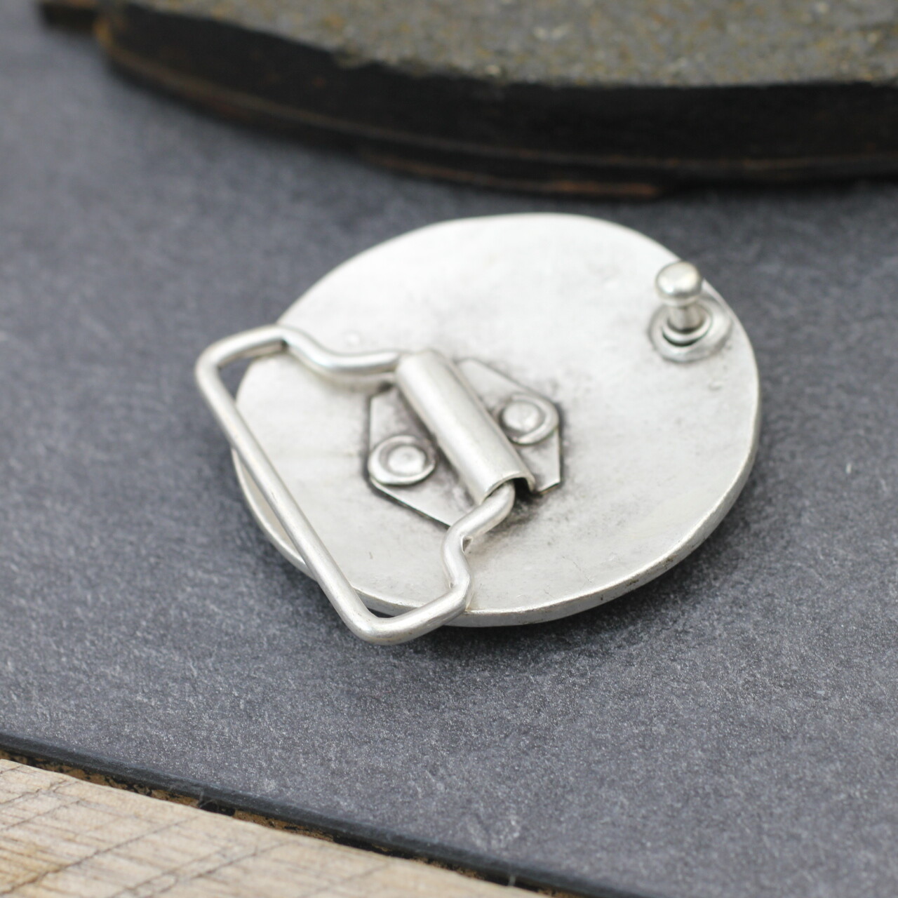 Round belt buckle antique silver buckle removable buckle removable belt up to 4 cm