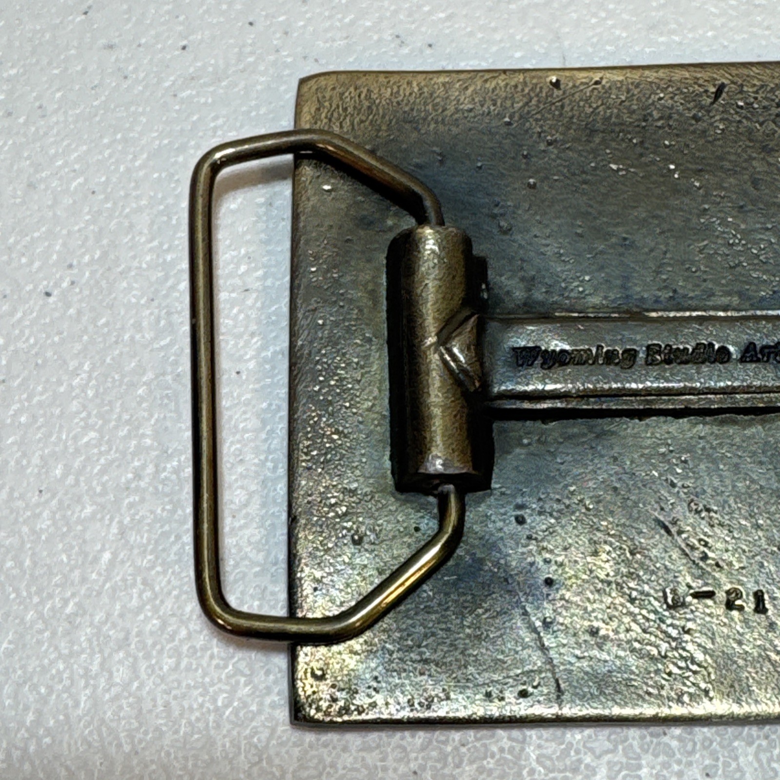 Falstaff Beer Brass Belt Buckle Vintage Wyoming Studio Art Works USA