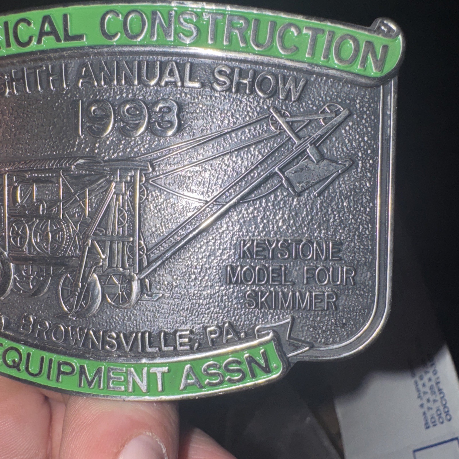 Historical Construction Equipment Rare Belt Buckle Limited Edition Embossed 1993