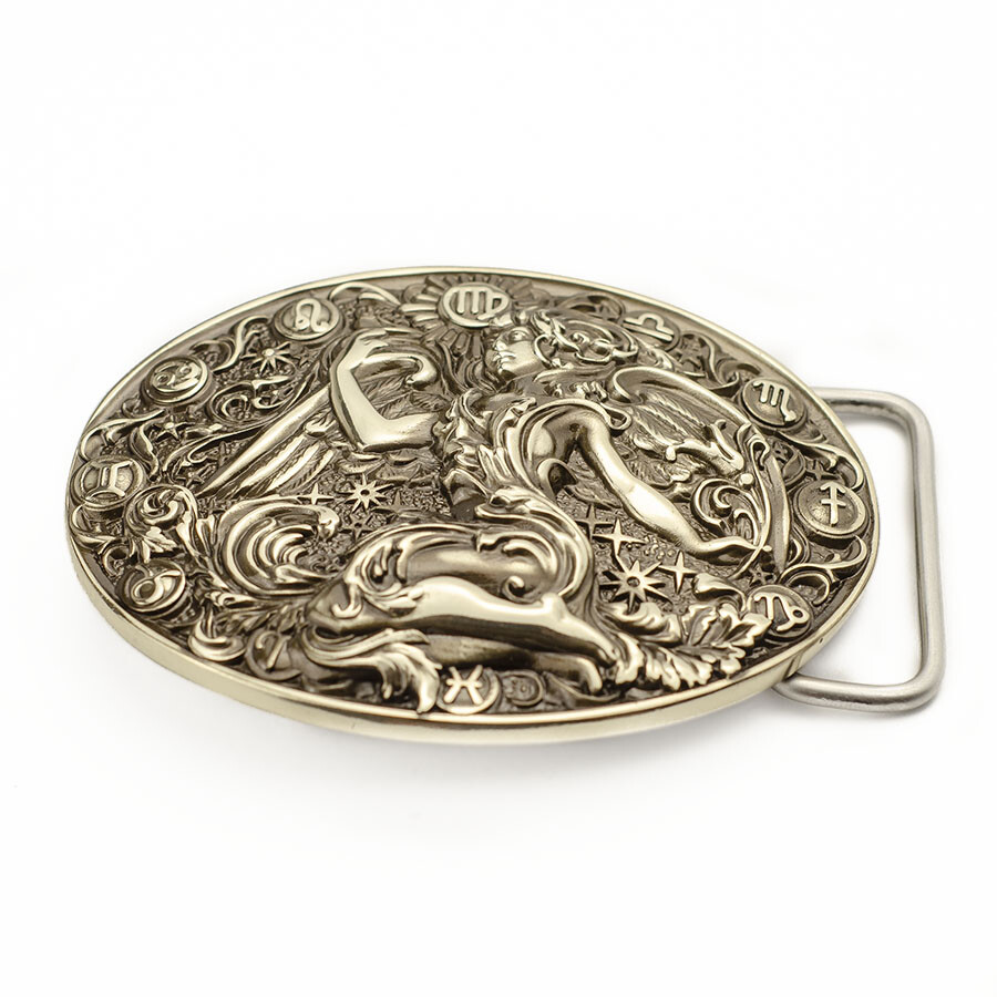 Virgo german silver buckle, Virgin Horoscope Astrological Zodiac Sign buckle