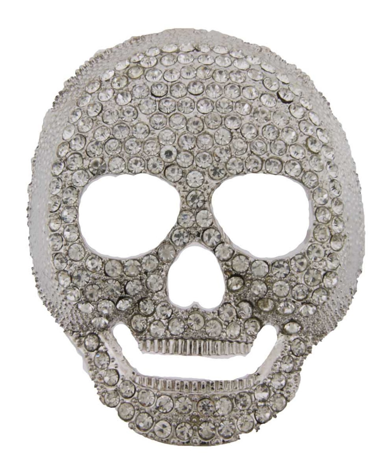 Silver Metal Skull Belt Buckle Halloween Party Costume Gift Fashion Rhinestones