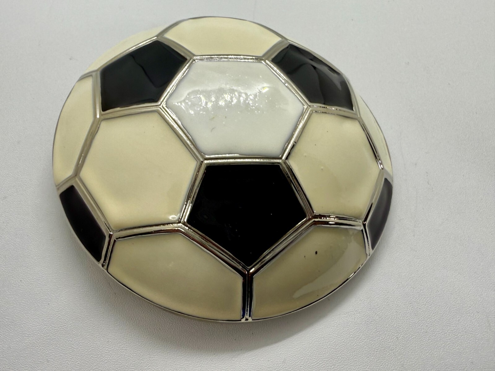 Soccer Foot Ball Large Figural Black & White Ultimate Sport Fan Gift Belt Buckle