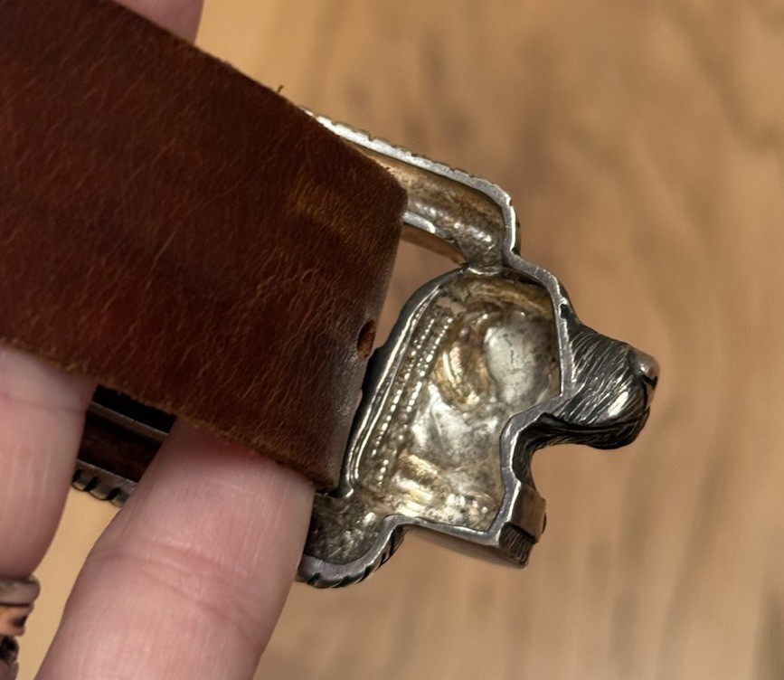 Vintage Barry Kieselstein Cord Sterling Silver Labrador Dog Belt Buckle Bracelet