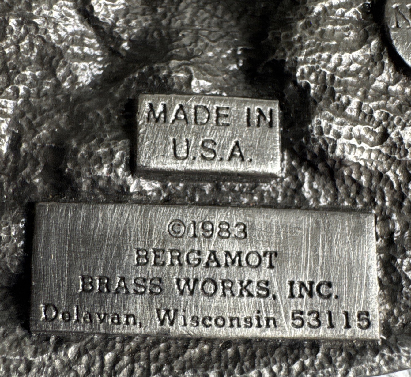 Vintage 1983 Bergamot Brass Works Eagle Belt Buckle Proud To Be An American N146