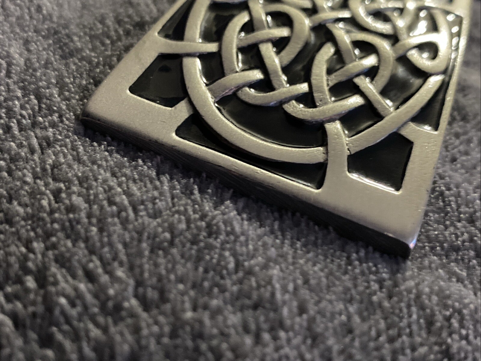 Celtic Knot Swirl Pattern Oval Pewter 2002 Great American Products Belt Buckle