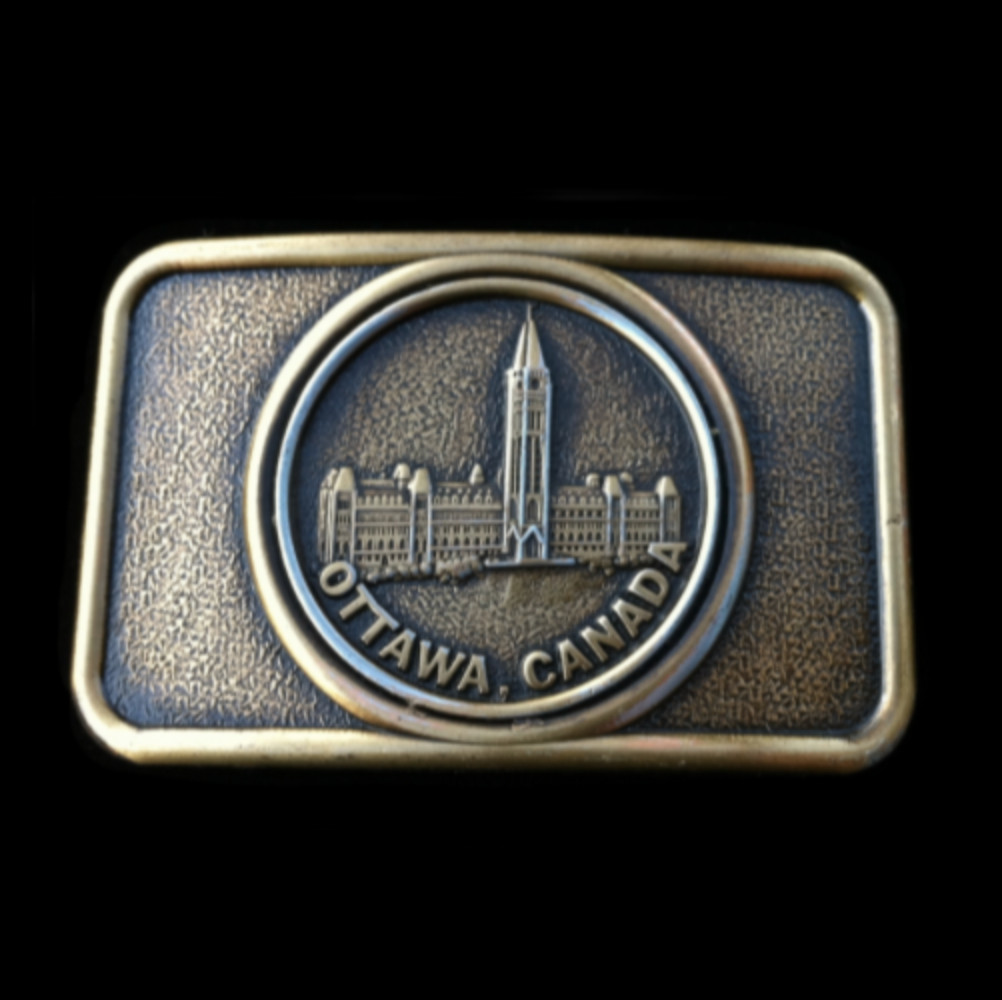OTTAWA CANADA CANADIAN PARLIAMENT MAPLE LEAF BELT BUCKLE BOUCLE DE CEINTURE