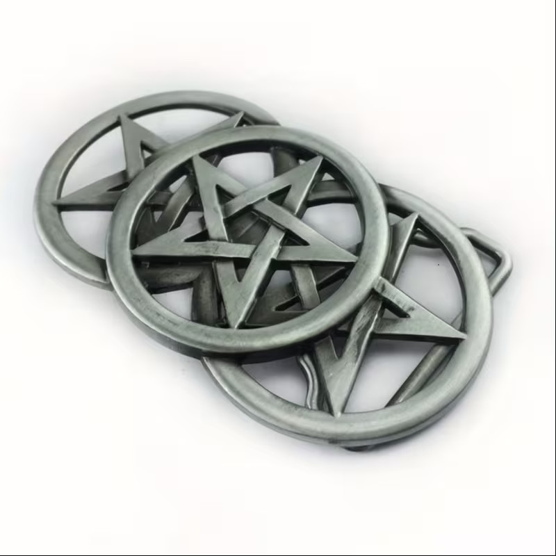 Pentacle Pentagram Belt Buckle Wiccan Medieval Pagan Five Point Star Jeans Biker
