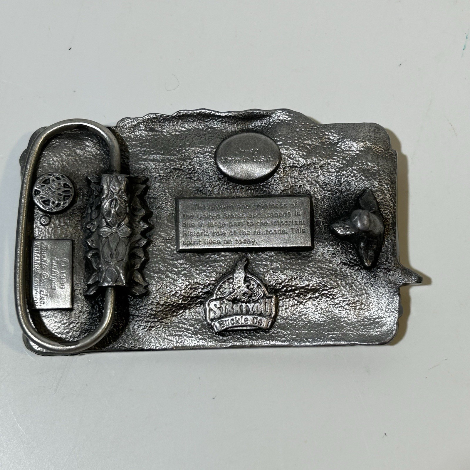 Vintage Siskiyou 1986 Steam Engine Train Belt Buckle Railroad Locomotive USA