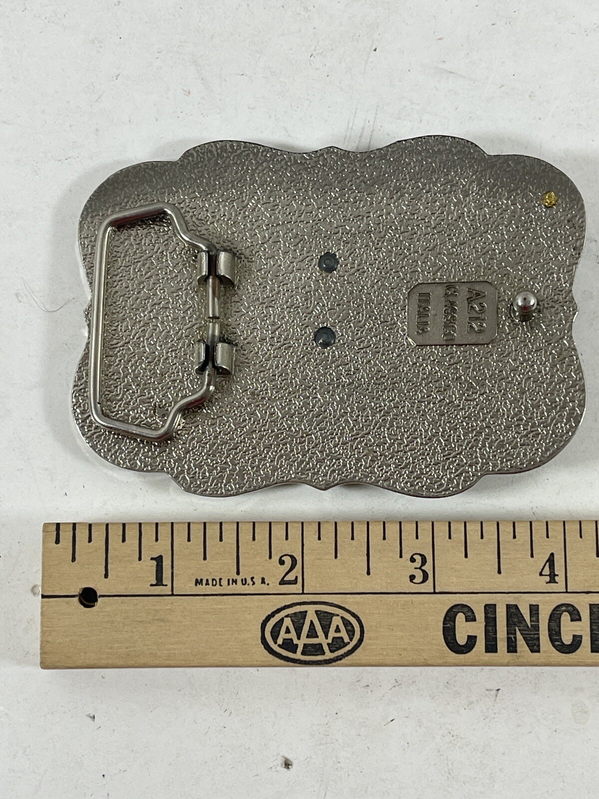 Vintage Belt Buckle Western Cowboy Texas Steer Star A212 Classico Italia