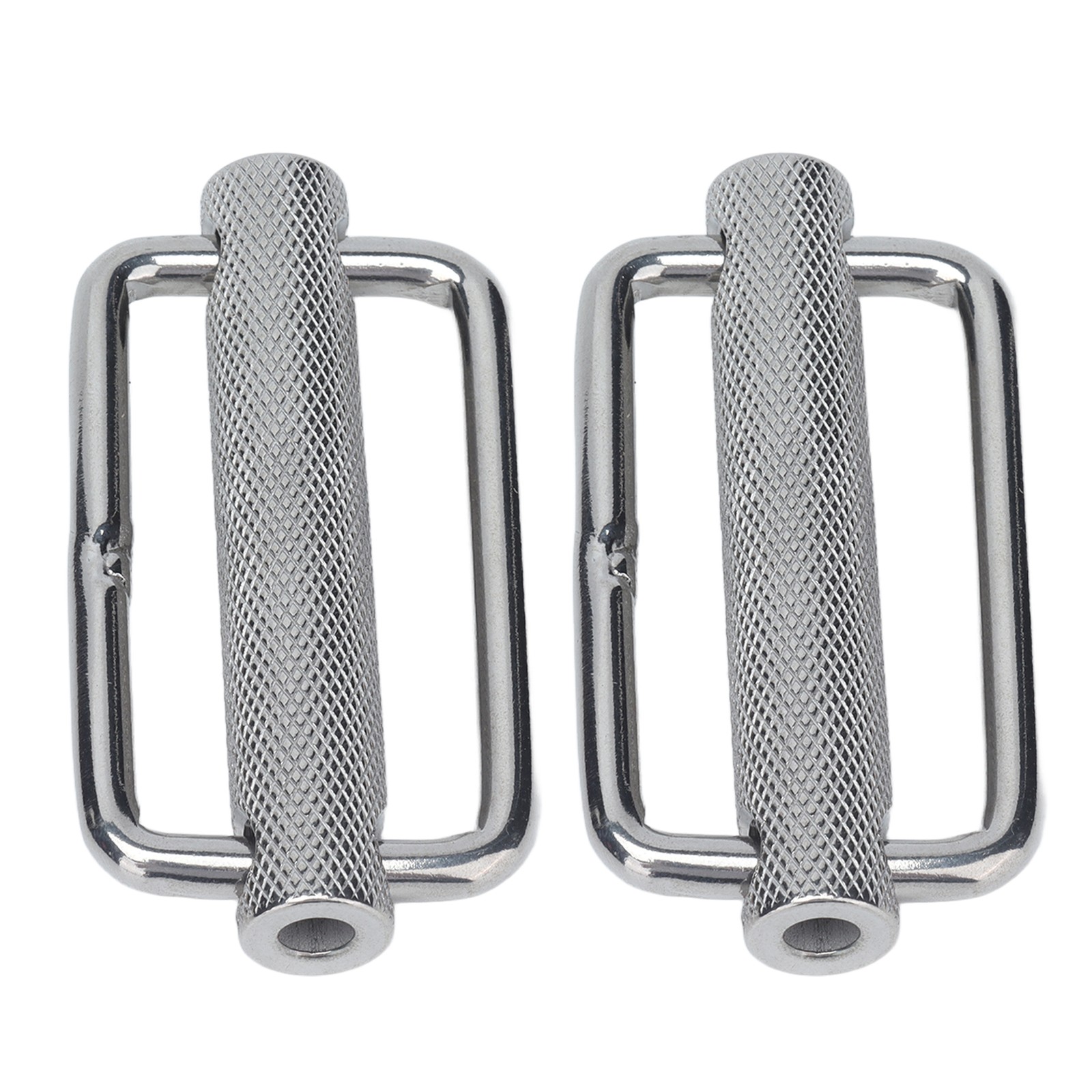 2Pcs Slide Buckle 316 Stainless Steel Rectangle Adjustable Knurled Roller Be CHU