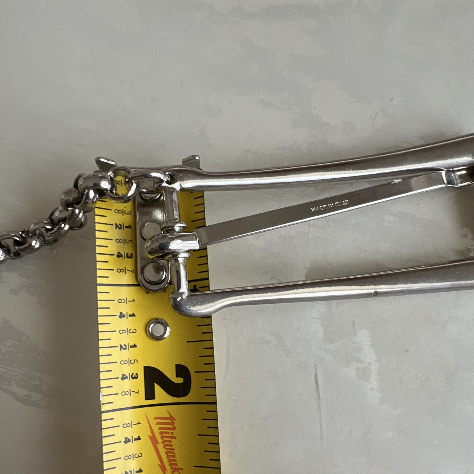 Vintage Gianfranco FERRE STUDIO Silver Belt Buckle Chain Keeper Made in Italy