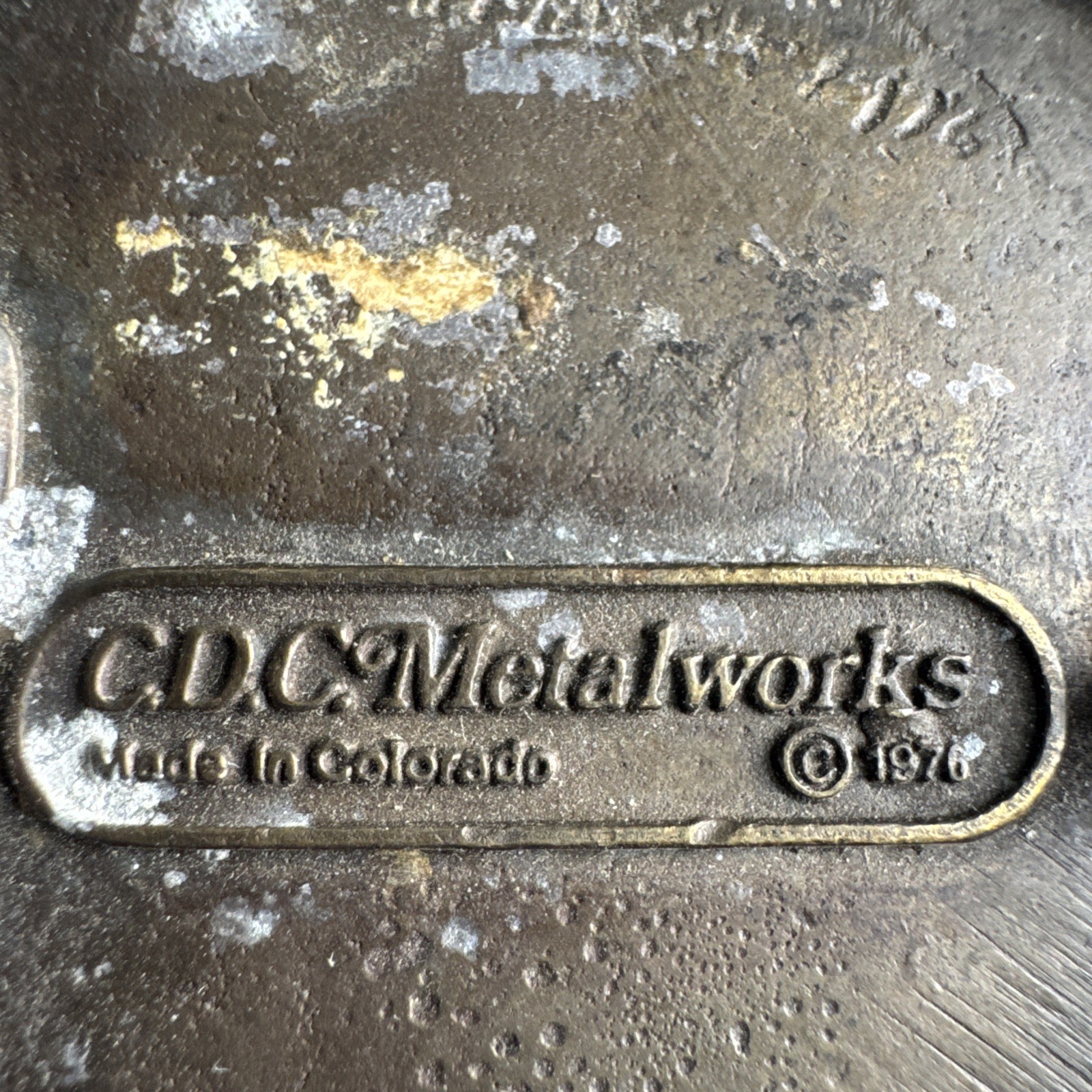Vintage 1976 CDC Metalworks Native American Chief Belt Buckle Brass Bronze Tone