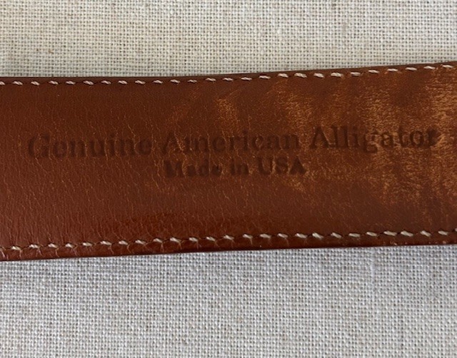 Vintage Pat Areias Sterling Silver Buckle and American Alligator Belt Size 29