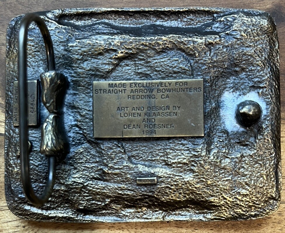 1996 Vintage Bronze Plated Western Classic Trail Shoot Belt Buckle