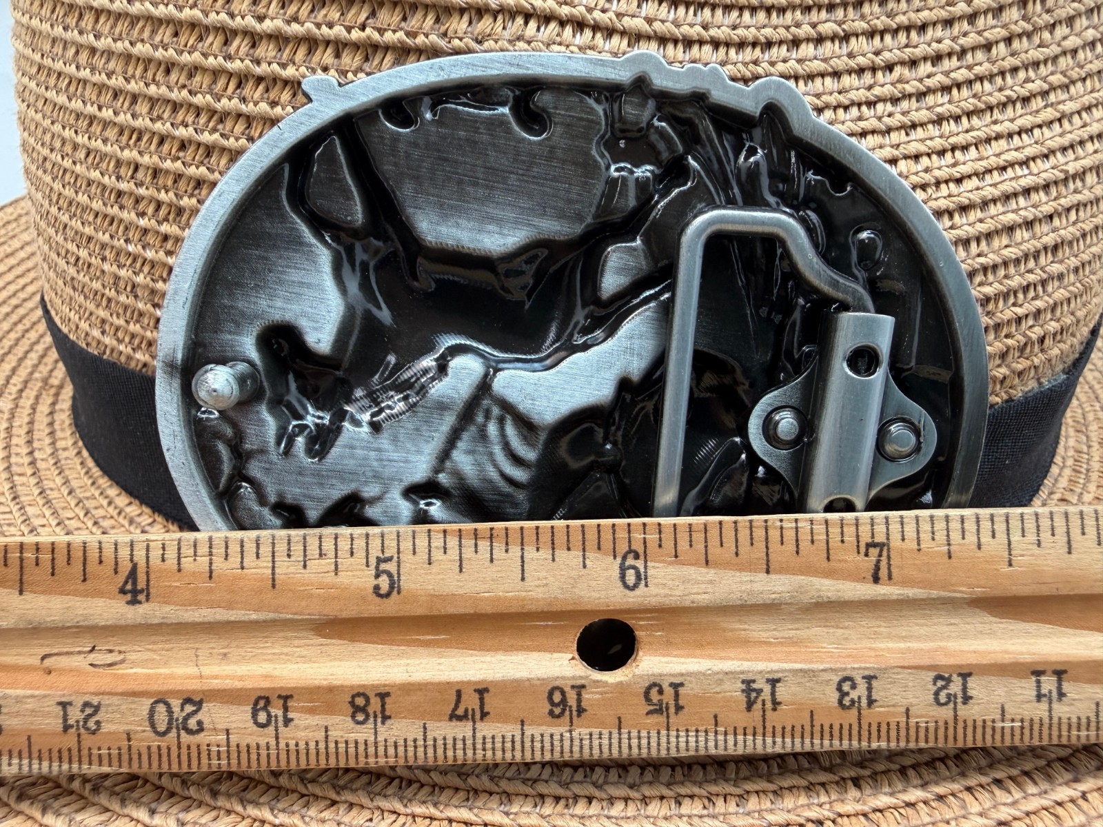 Antiqued Silver Retro Running Horse Western Belt Buckle