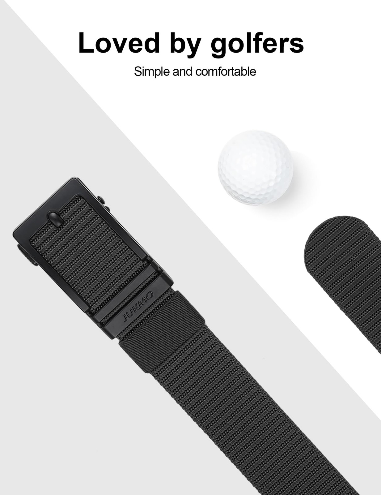 JUKMO Ratchet Belt for Men, Nylon Medium-for Waist 38&Prime;-41&Prime;(Length 49&Prime;), Black