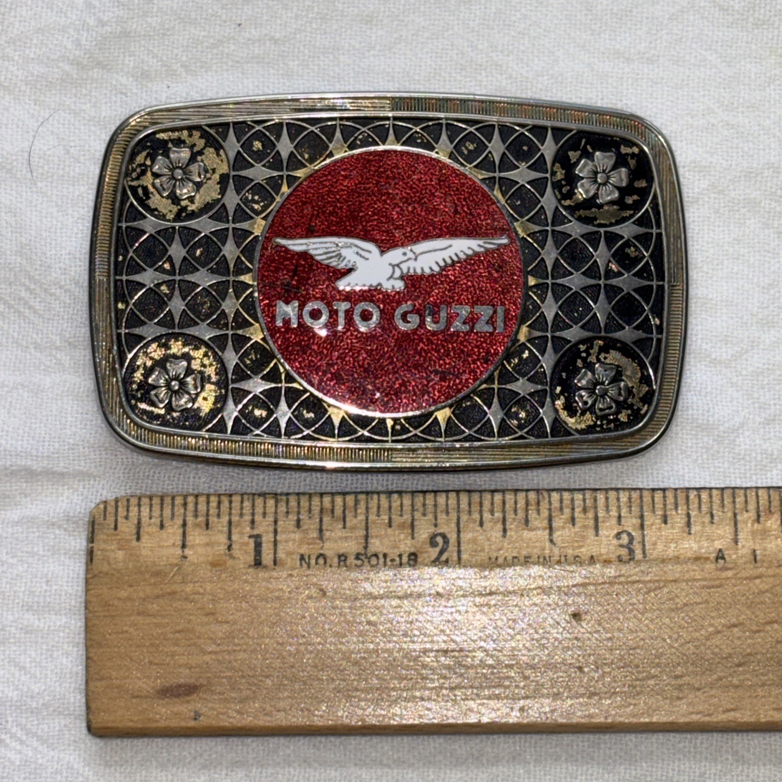MOTO GUZZI MOTORCYCLE BELT BUCKLE-Vintage