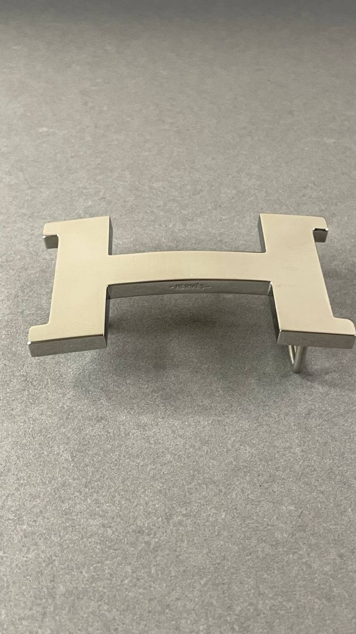 Silver H Buckle 40mm 1.5` Glossy Silver Hardware Belt Buckle
