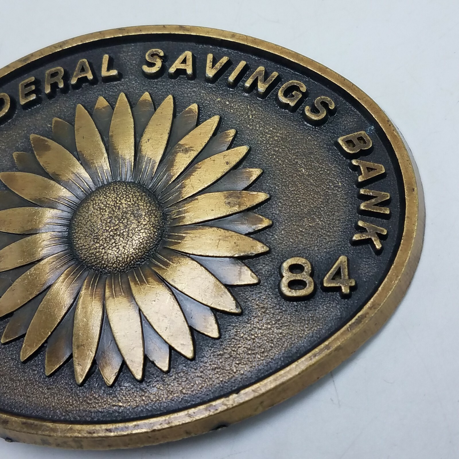 Vintage 1984 First Federal Savings Bank Newton Kansas Belt Buckle Ltd Ed #184