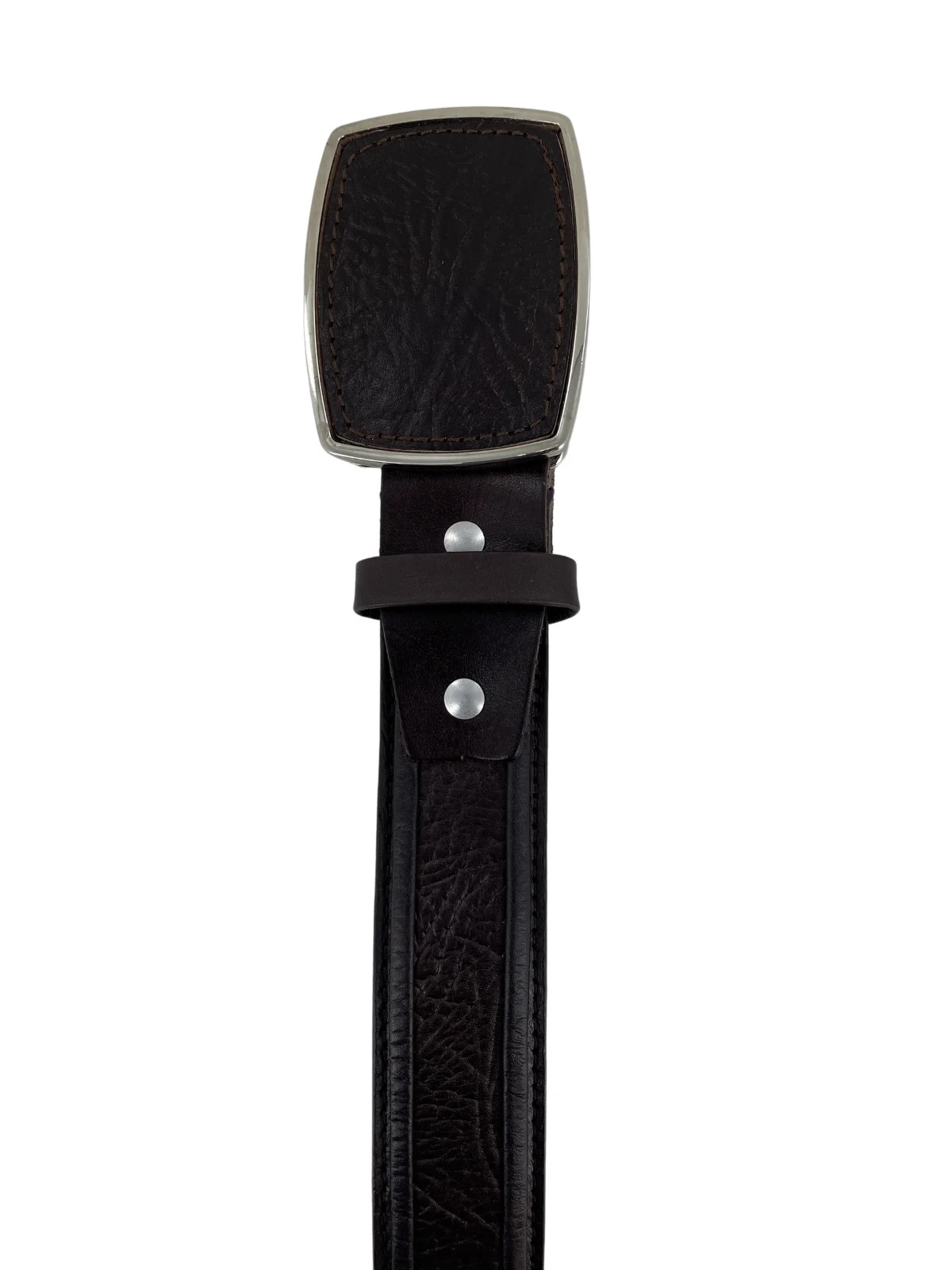 Genuine Leather Shark Skin Print Western Belt with Removable Buckle – Brown