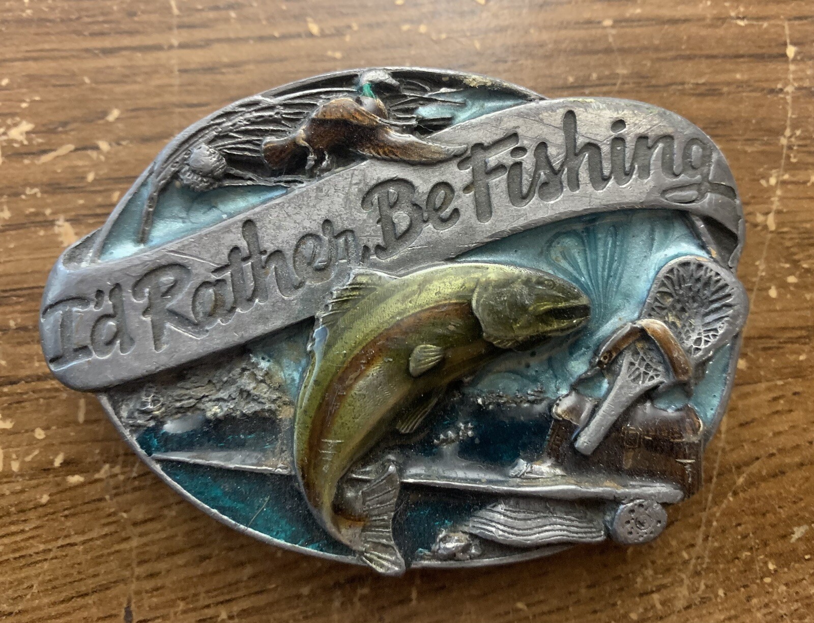 I&rsquo;d Rather Be Fishing Belt Buckle, Siskiyou Buckle Co Inc, Williams Oregon