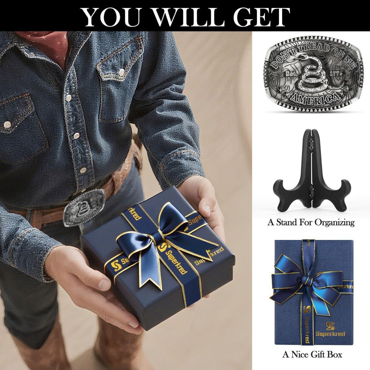 Western Belt Buckles for Men – American Flag Cowboy Belt Buckle for Men Women