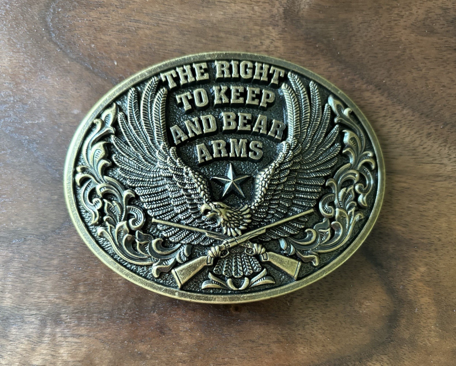 AMERICAN PATRIOTS THE RIGHT TO KEEP AND BEAR ARMS BELT BUCKLE