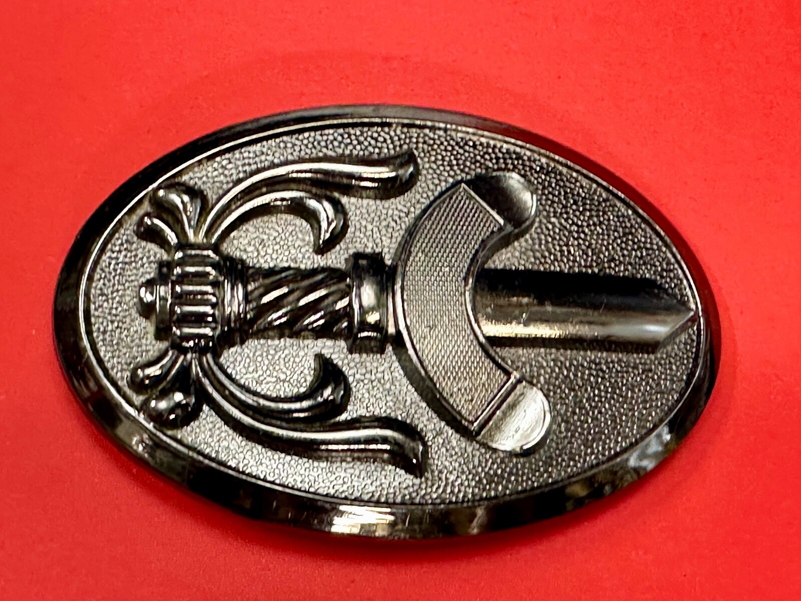 Medieval Times Sword In Black Oval Vintage Belt Buckle