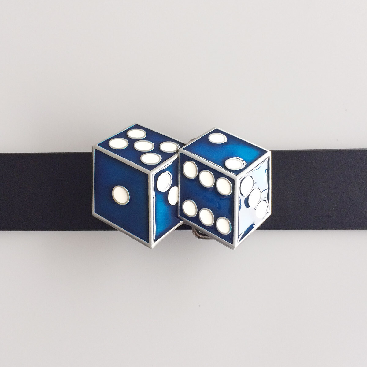 Blue Enamel Dices Casino Gamble Vintage Belt Buckle Gurtelschnalle