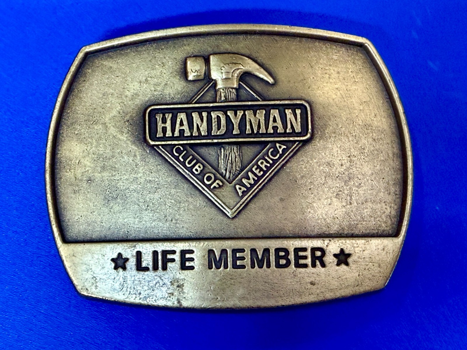 1996 Handyman Club of America *Life Member* Vintage 1996 Brass Tone Belt Buckle