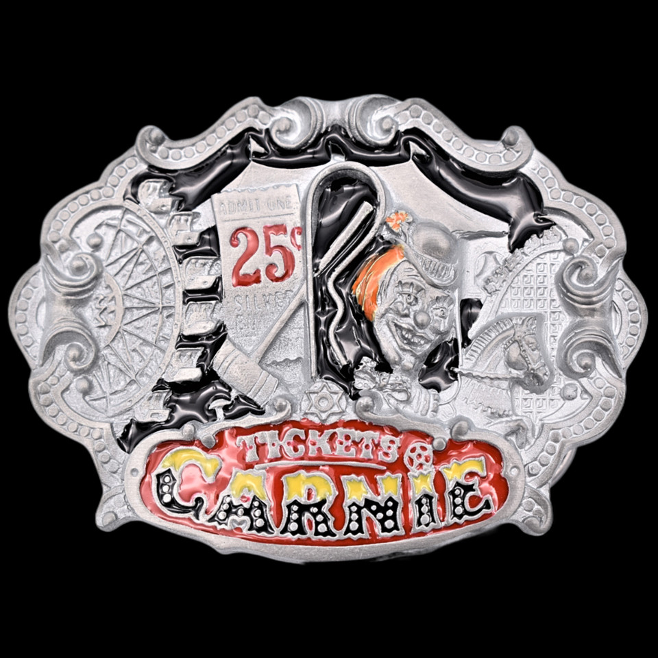 Carnie Clown Fair Ferris Wheel Ticket Booth Zinc Alloy Belt Buckle