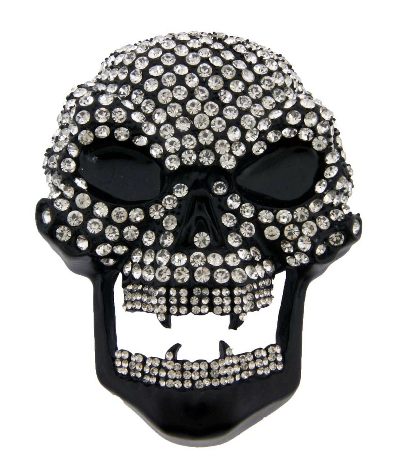 Skull Belt Buckle Men Women Blinged Out Gold Metal Halloween Party Costume Big