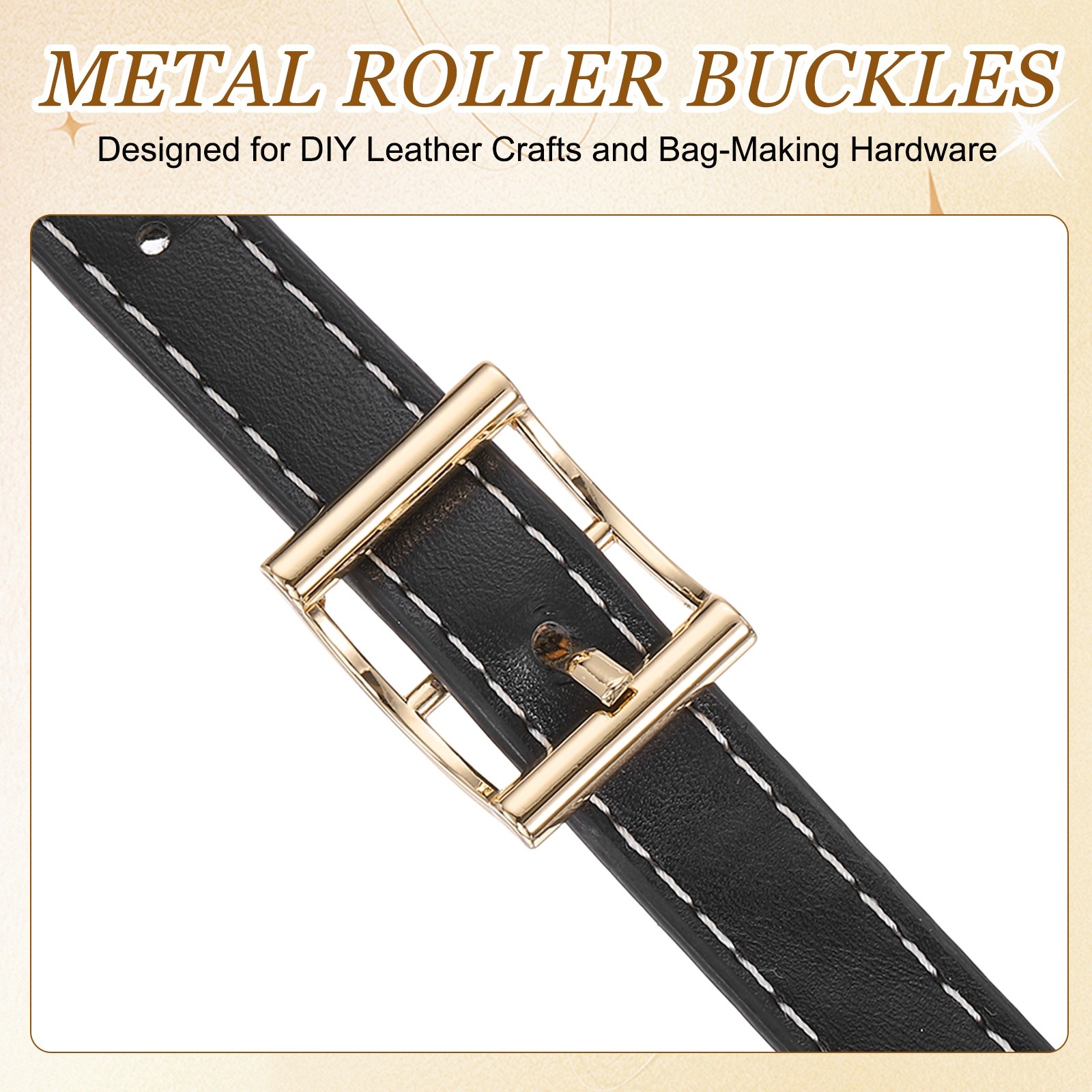 4Pcs Single Prong Belt Buckle 0.75&Prime; ID Curved Bow Buckle for Shoes, Light Gold