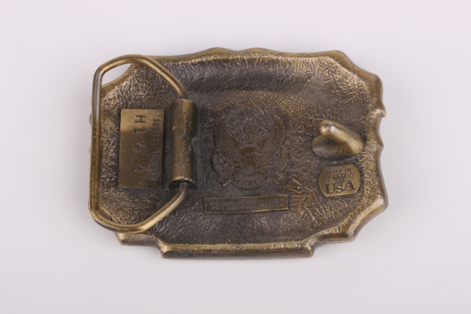 BRASS 1980 GREAT AMERICAN BUCKLE CO CHICAGO  » ROCKIES COLORADO » BELT BUCKLE 0602
