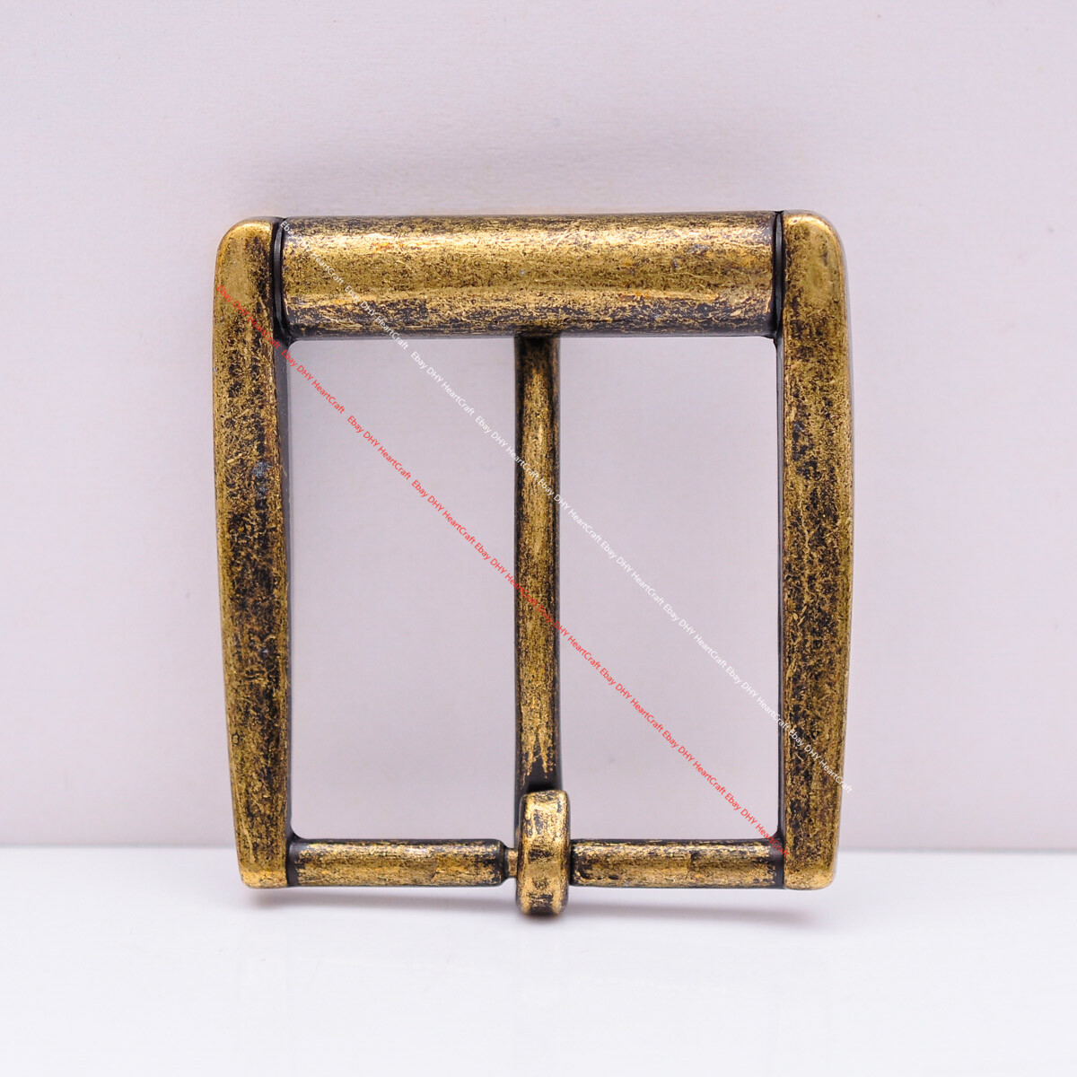 Retro Brass Plated Men Single Prong Pin Leather Belt Buckle Replacement Fit 40mm