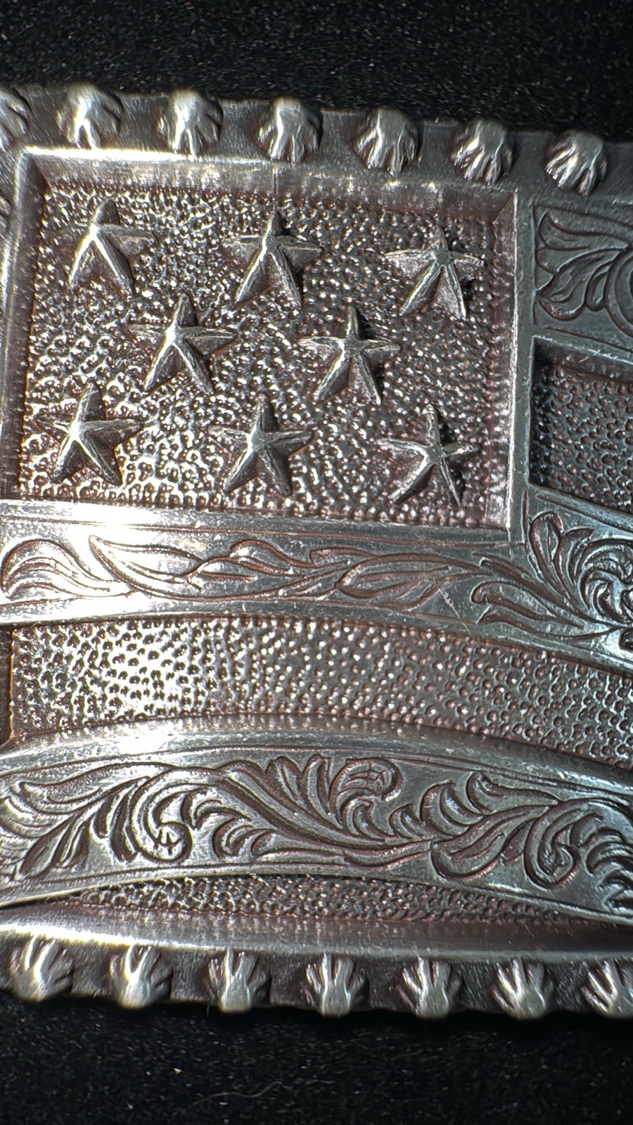 Cody James USA Flag Belt Buckle 2&Prime; x 3.5&Prime; Silver Color NEW