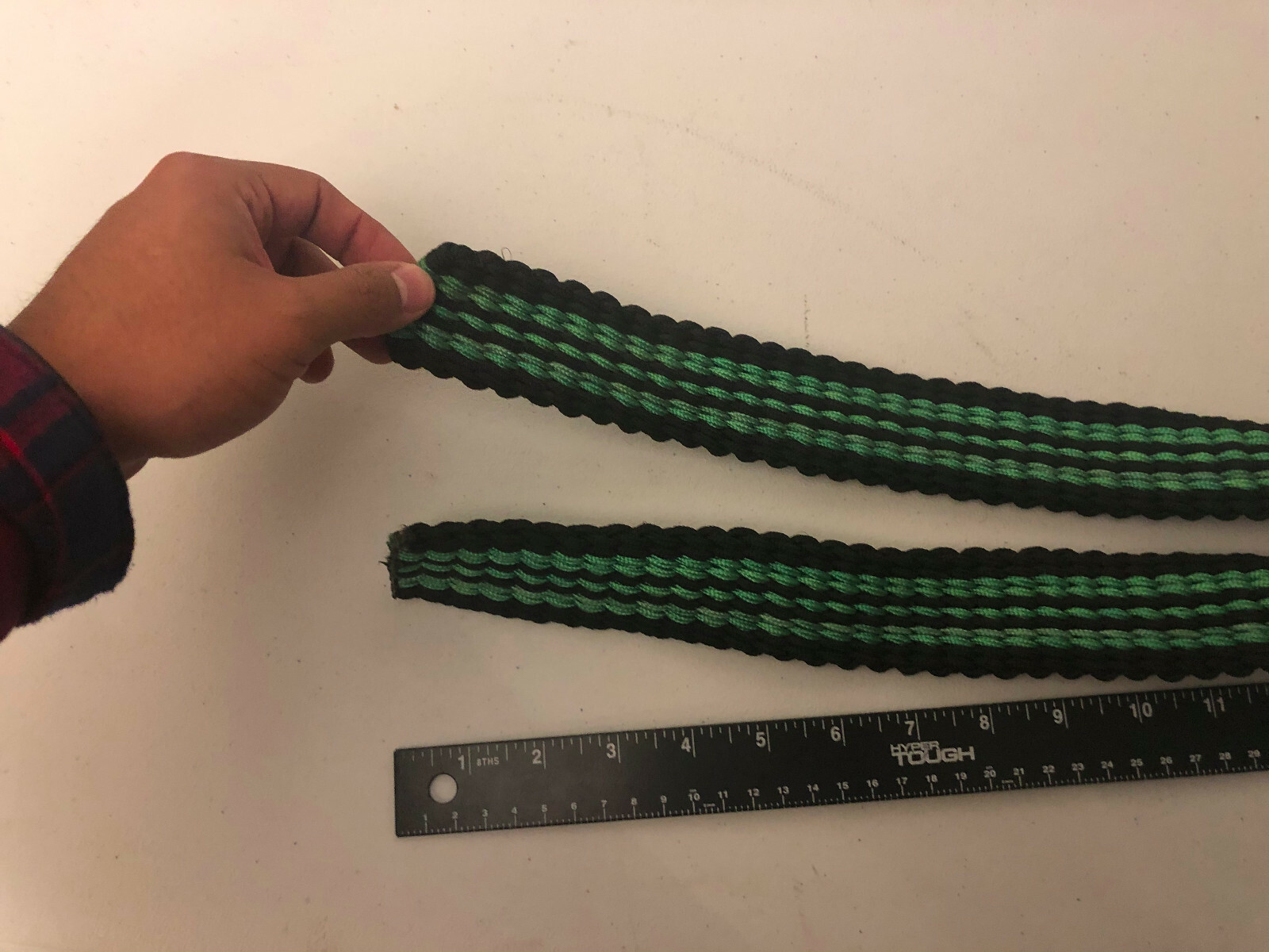 New Handmade Nylon braided Men Women Belt Green Black 48in No Buckle