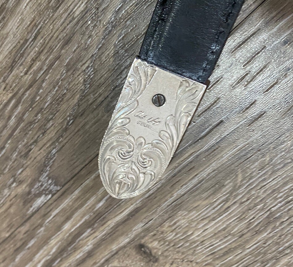 Rare Chet Vogt 14k .925 Sterling Belt Buckle Set XL cowboy Star BLK ✅