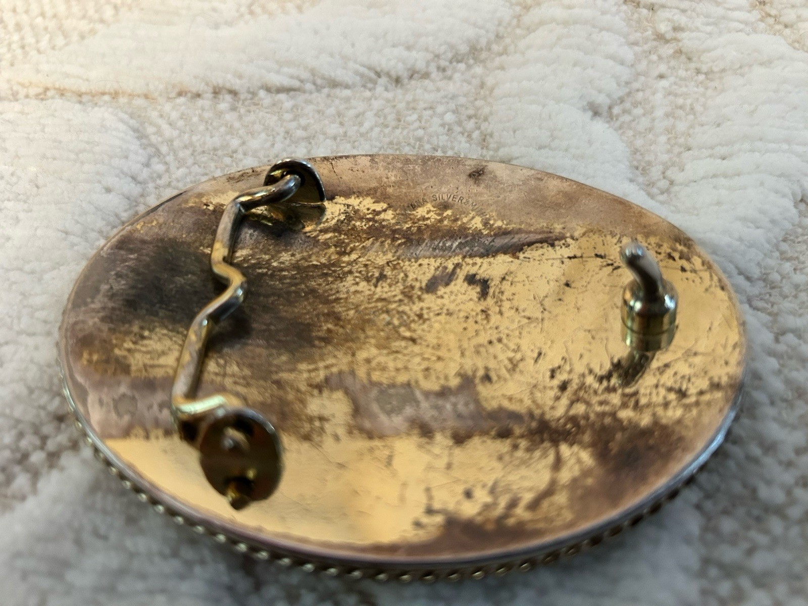 Montana Silversmiths Silver Plated Oval Flying Eagle Belt Buckle & Belt Tip/Cap
