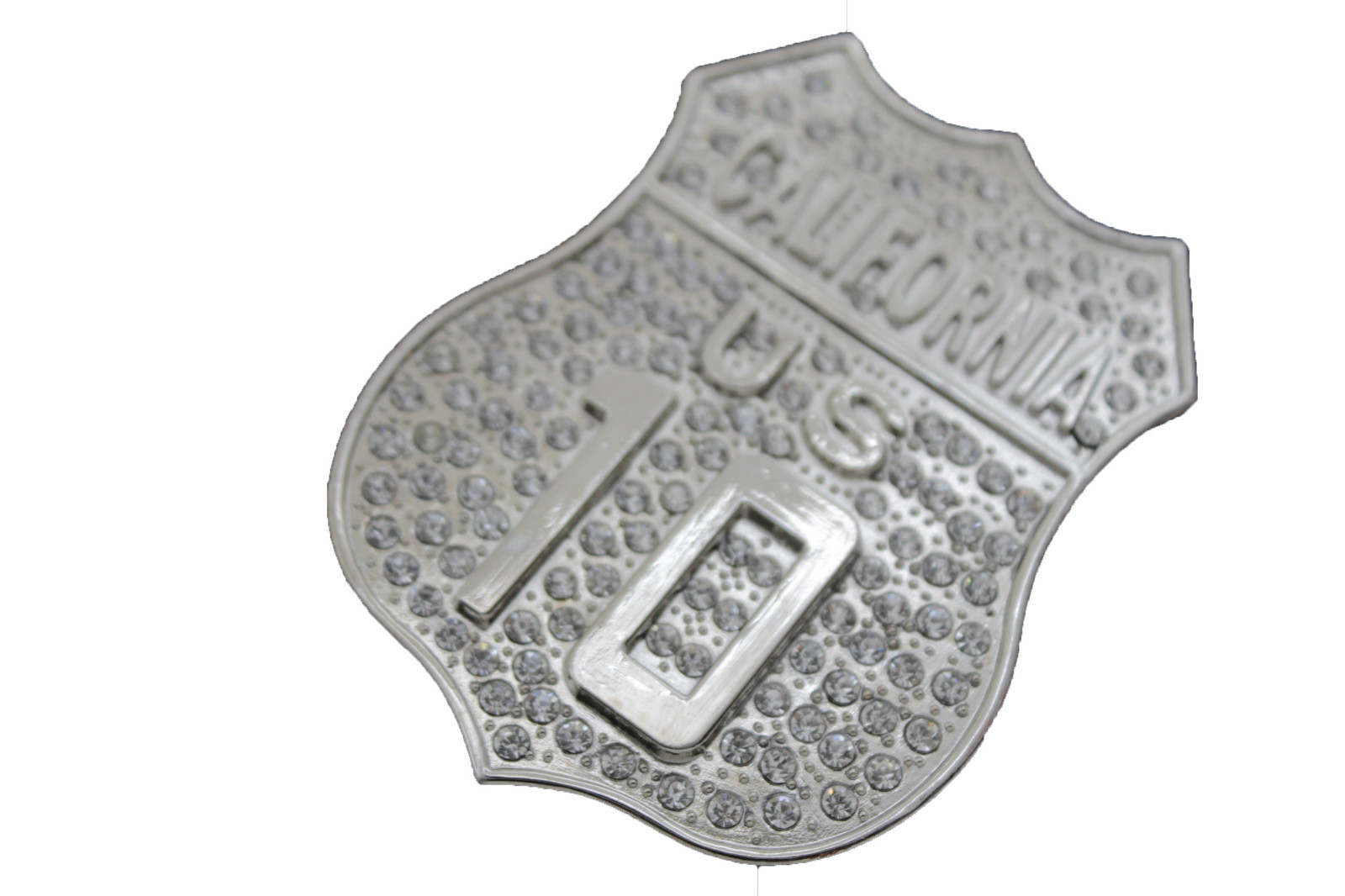 Men Silver Metal Belt Buckle CA State California 10 Freeway Bling Western Unisex