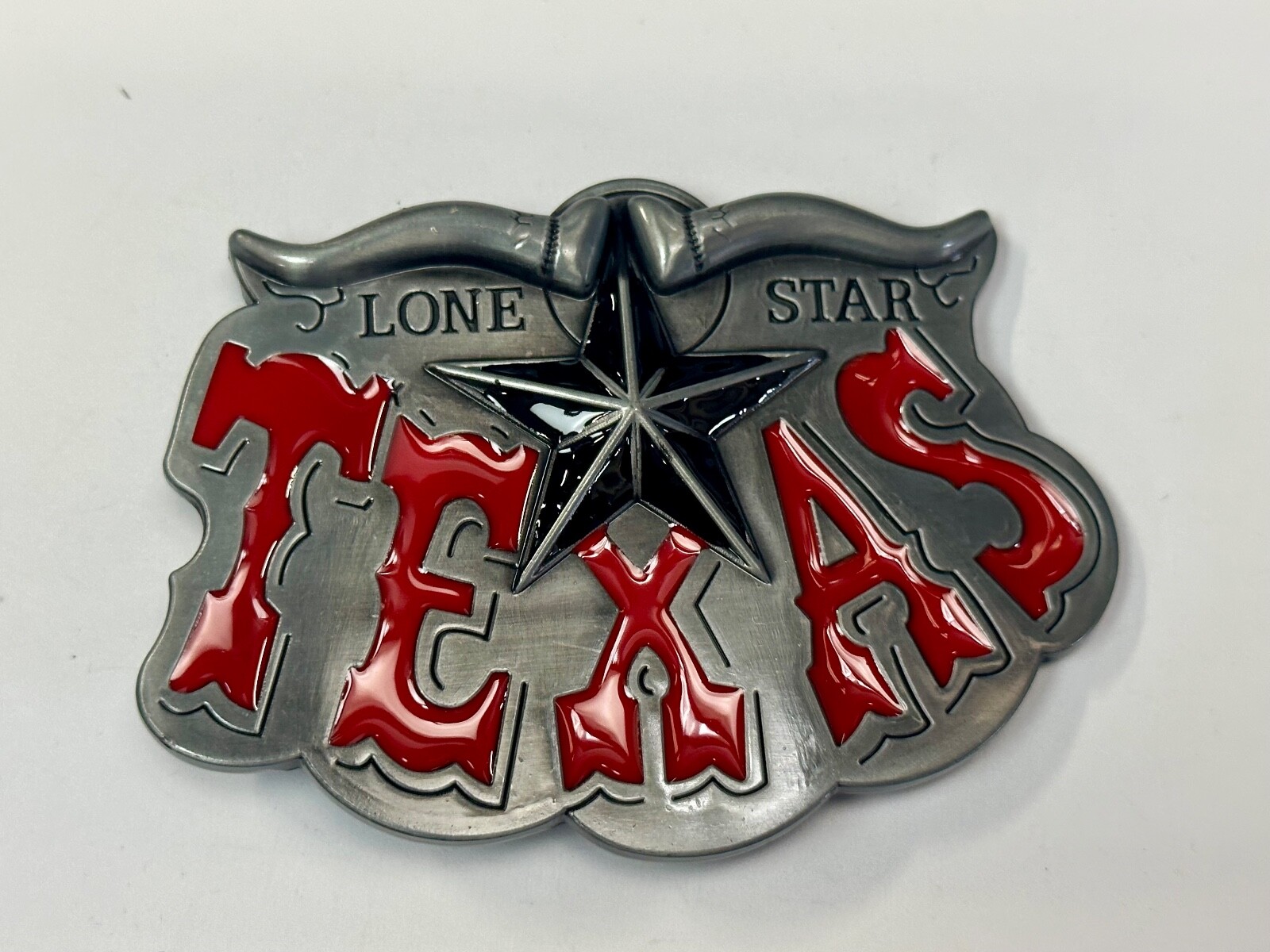 Texas The Lone Star State Cowboys TX Longhorn Raised 4&Prime; Buckle Rage Belt Buckle