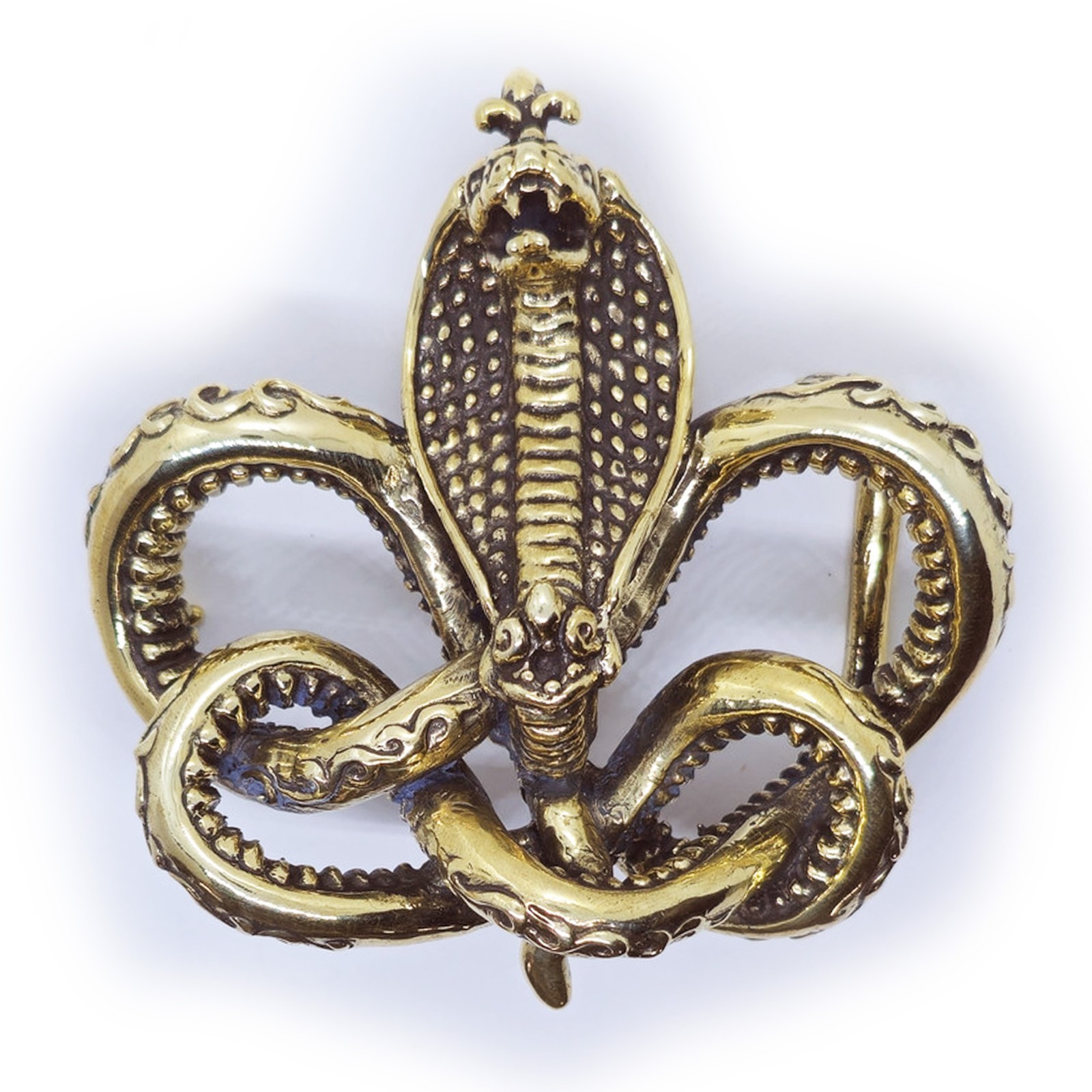 Cobra King Crawling Snake Bronze Belt Buckle