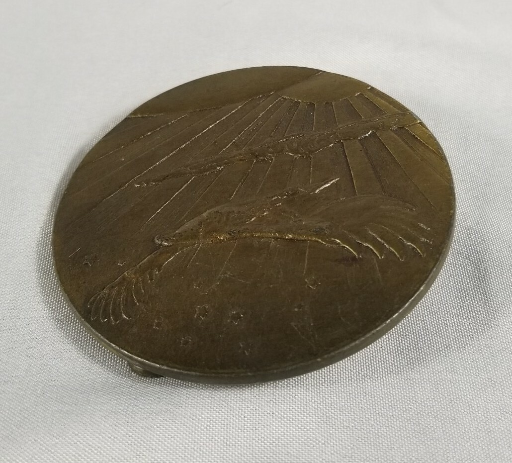 Bald Eagle Flying Into The Sunset Belt Buckle, Stars, Made In The U.S.A, Used