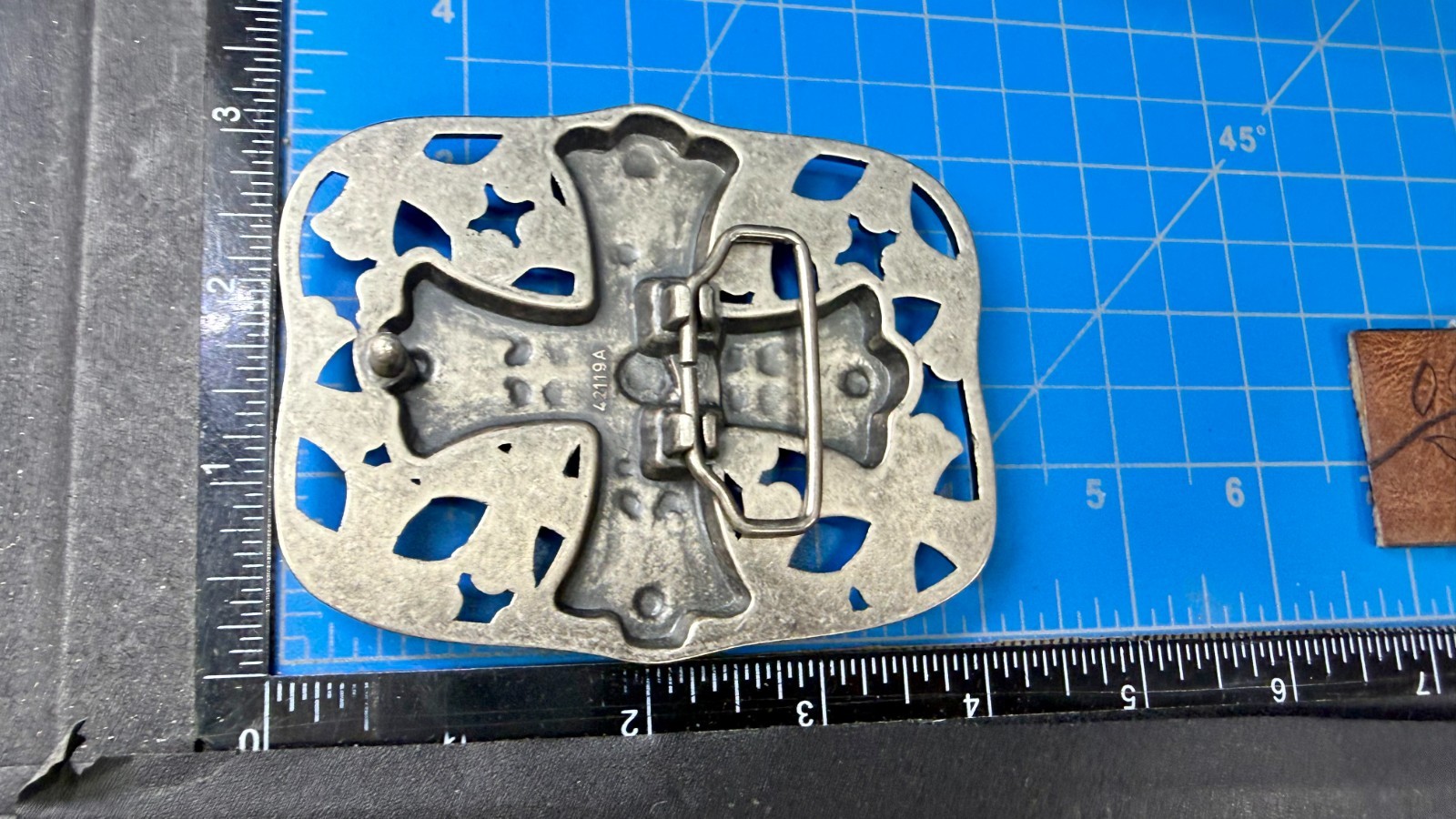 Openwork Iron Cross Medieval Religious Faith Symbol Gothic Biker Belt Buckle