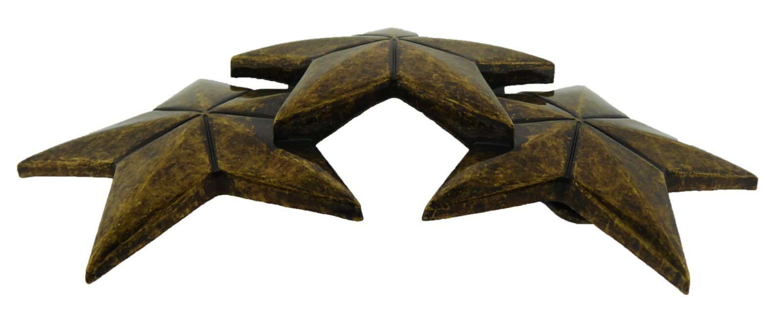 Triple 3 Tri Stars Belt Buckle Rock Rebel Brass Bronze Gothic Tattoo New Men Big